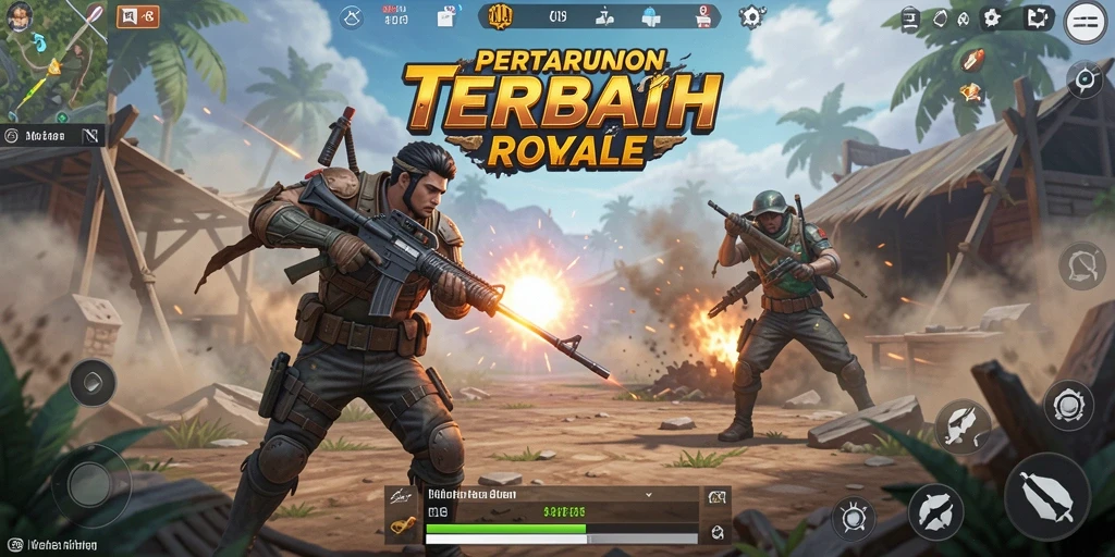 Gameplay seru dalam AW8, pertarungan Battle Royale yang mendebarkan.