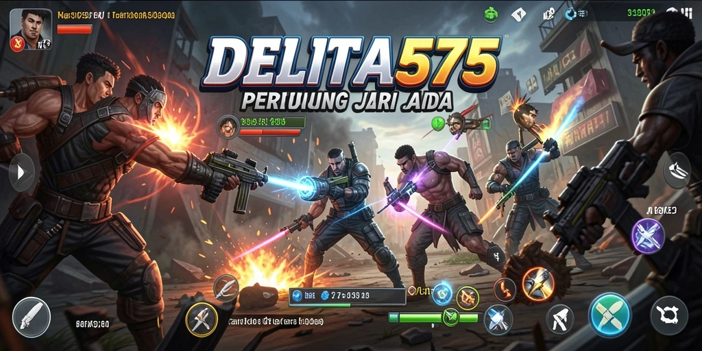 Screenshot dari gameplay DELTA575 menampilkan aksi pertarungan seru.