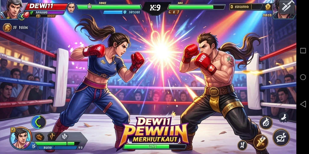 Tampilan gameplay DEWI11 yang seru dan penuh aksi.