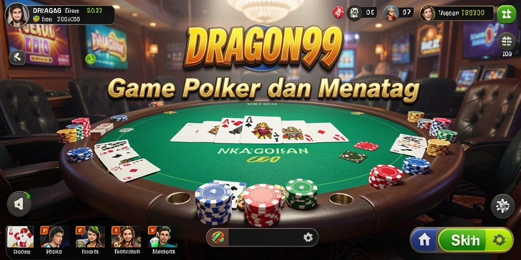 Tampilan gameplay Poker yang seru di DRAGON99.