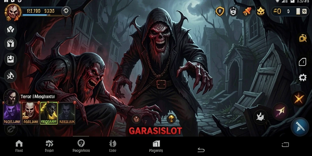 Tampilan gameplay menyeramkan dari GARASISLOT yang penuh ketegangan.