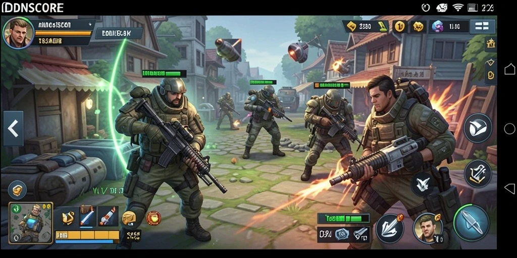 Screenshot gameplay IDNSCORE menunjukkan aksi strategi yang mendebarkan.