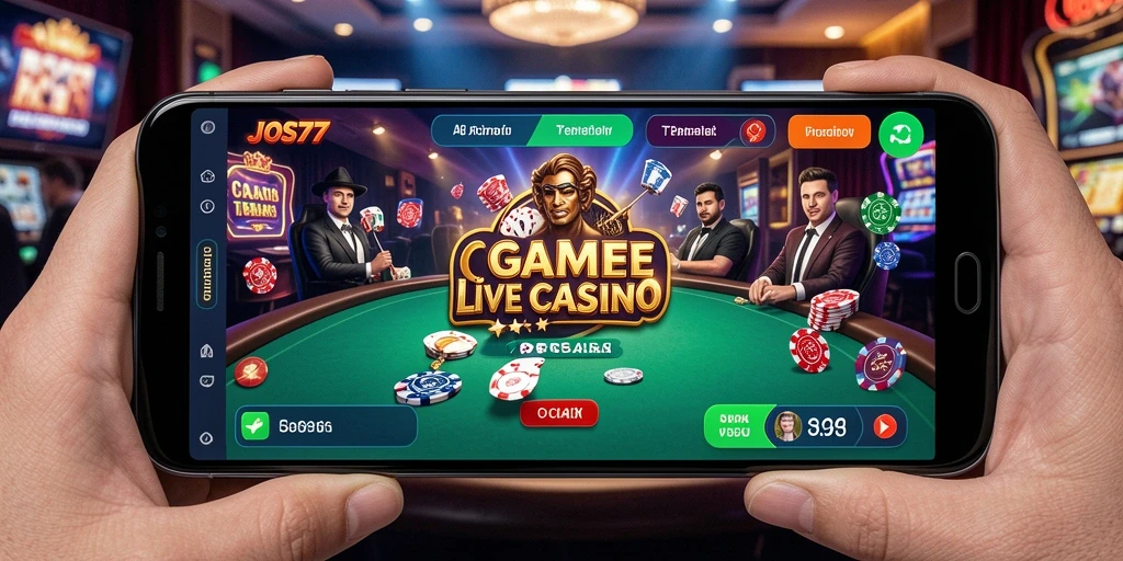 Screenshot utama JOS77 menampilkan gameplay Live Casino yang interaktif dan menarik.
