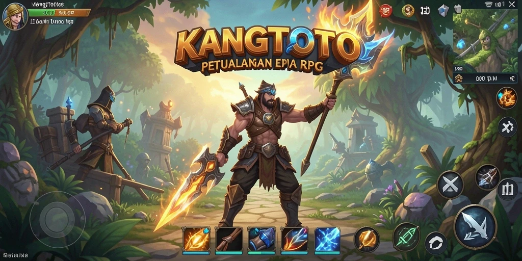 Tangkapan layar gameplay KANGTOTO dengan aksi pertarungan yang seru.