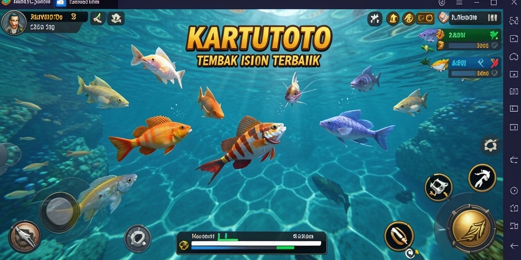 Tampilan seru gameplay KARTUTOTO dengan aksi tembak ikan.