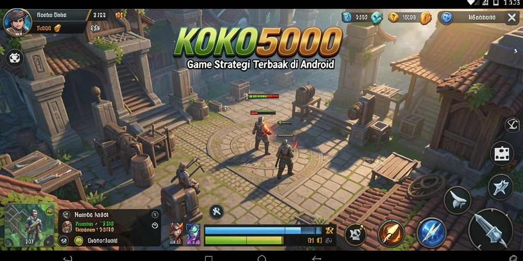 Screenshot KOKO5000 menampilkan pertempuran strategi yang mendebarkan.