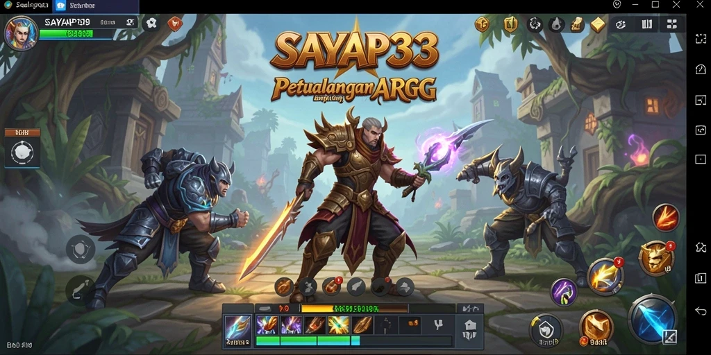 Screenshot menampilkan aksi pertempuran seru dalam SAYAP33.